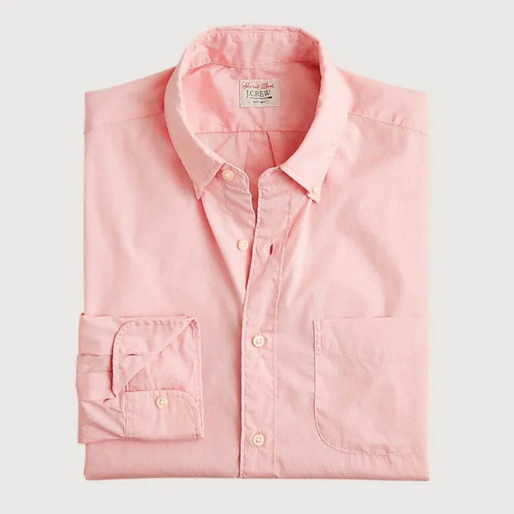 J. CREW Men's EUC Slim Untucked Organic Cotton Poplin Shirt Stretch‎ | Size S